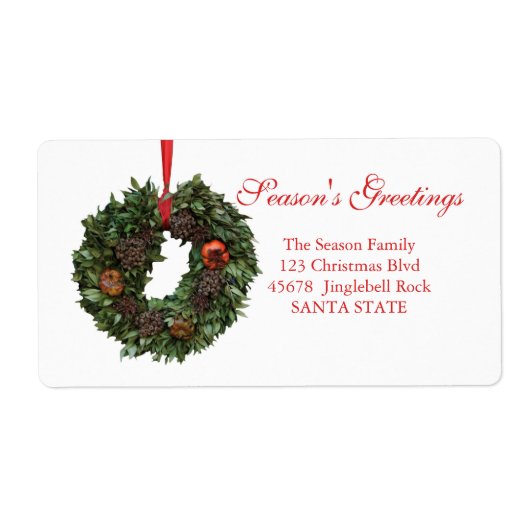 Seizoensvakantie met kerstfeest etiket (Voorkant)