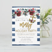 Seizoensvakantie Nautical kerstStripes Kaart (Staand voorkant)