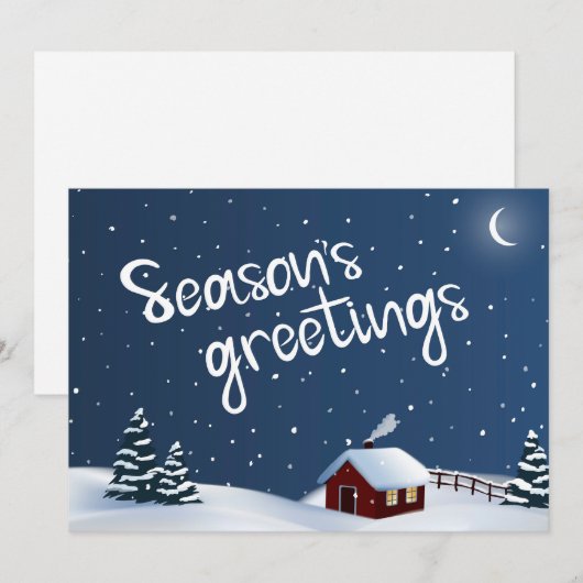 Seizoensvakantiekaartje voor groeten feestdagenkaart (Voorkant / Achterkant)