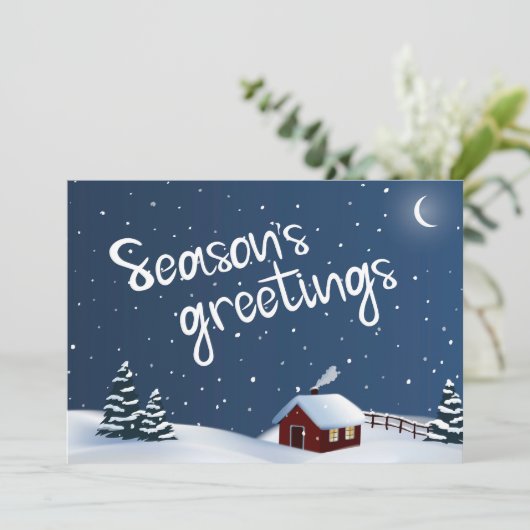 Seizoensvakantiekaartje voor groeten feestdagenkaart (Staand voorkant)