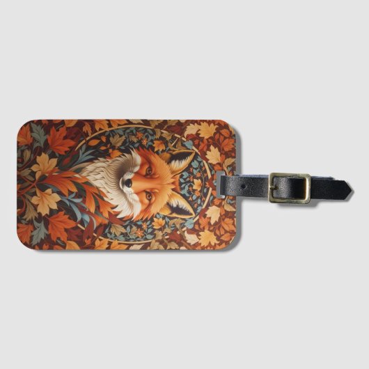 Seizoensval laat Red Fox Face achter Bagagelabel (Voorkant (horizontaal))