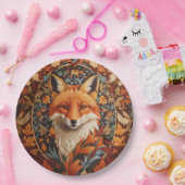 Seizoensval laat Red Fox Face achter Papieren Bordje (Feest)