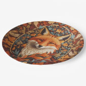 Seizoensval laat Red Fox Face achter Papieren Bordje (Gekanteld)