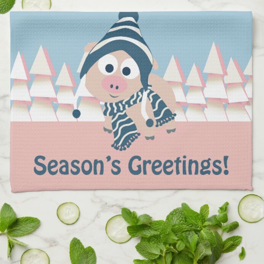 Seizoensvarkens Theedoek (Gevouwen)