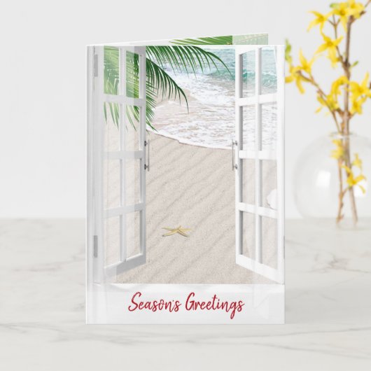 Seizoensvenster met groeten kaart (Gele Bloem)