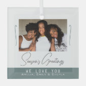 Seizoensvergrotingen minimalistische kerstfoto glas ornament (Voorkant)