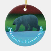 Seizoensvergrotingen - Polair Beer met lichte verl Keramisch Ornament (Voorkant)