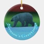 Seizoensvergrotingen - Polair Beer met lichte verl Keramisch Ornament (Achterkant)