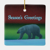 Seizoensvergrotingen - Polair Beer met lichte verl Keramisch Ornament (Achterkant)