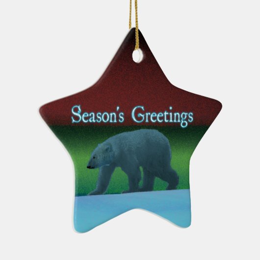 Seizoensvergrotingen - Polair Beer met lichte verl Keramisch Ornament (Rechts)