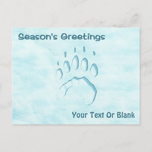 Seizoensvergrotingen - Polaire Beer Pauw Print Briefkaart (Voorkant)