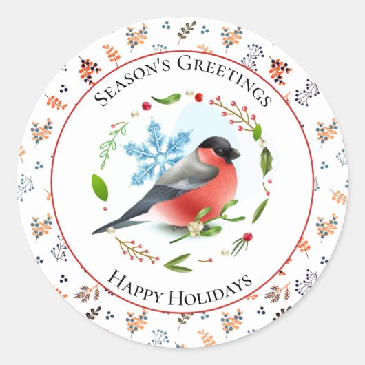 Seizoensvogel Ronde Sticker (Voorkant)