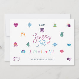 Seizoensvolle Emoji Foto van Emoji Feestdagenkaart