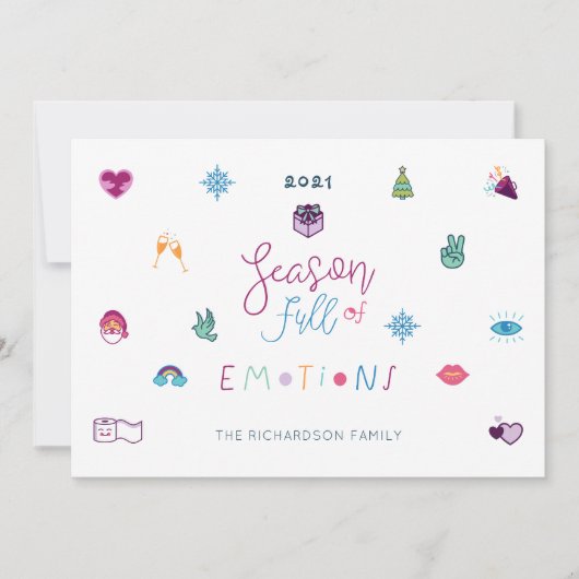 Seizoensvolle Emoji Foto van Emoji Feestdagenkaart (Voorkant)