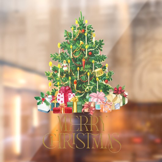 Seizoensvolle  kerstcadeautjes voor kerstbomen raamsticker (Vel 2)