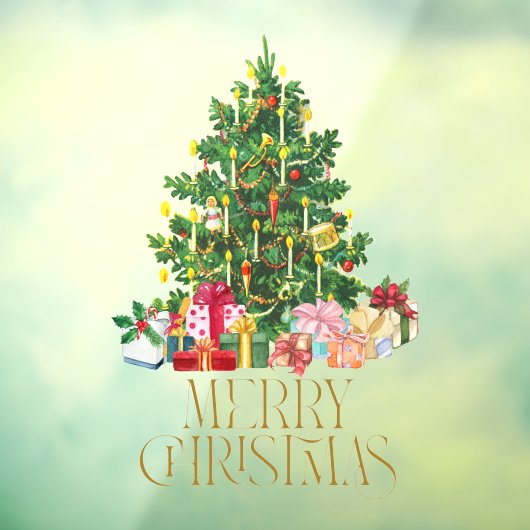 Seizoensvolle  kerstcadeautjes voor kerstbomen raamsticker (Vel 3)