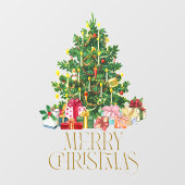 Seizoensvolle  kerstcadeautjes voor kerstbomen raamsticker (Vel)