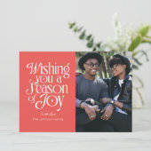 Seizoensvreugde Kerst Foto Kaart Persoonlijk (Staand voorkant)