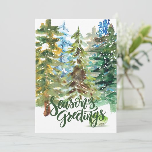 Seizoensvriendelijke kerstbomen Art Kaart (Staand voorkant)