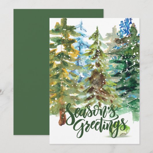 Seizoensvriendelijke kerstbomen Art Kaart (Voorkant / Achterkant)