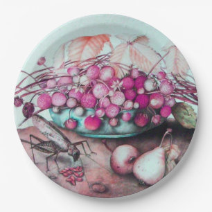 SEIZOENSVRUCHTEN AARDBEIEN PEREN EN BLADEREN PAPIEREN BORDJE