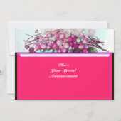 SEIZOENSVRUCHTEN / AARDBEIEN, PEREN Fuchsia roze Aankondiging (Achterkant)