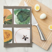 Seizoensvruchten en groenten, keukendoek theedoek (Quarter Fold)