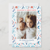 Seizoenswinterfeestjes Foto Feestdagenkaart (Voorkant)