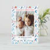 Seizoenswinterfeestjes Foto Feestdagenkaart (Staand voorkant)