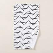 Seizoenszwart en wit Chevron Stripe Bad Handdoek (Handdoek)