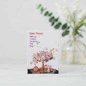 SEIZOENVASE, VLOEISTJES, LEIDT PEARS MONOGRAM VISITEKAARTJE (Staand voorkant)