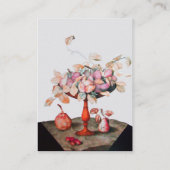 SEIZOENVASTE VASE, STROMEN, LEAVES Pink White Visitekaartje (Achterkant)