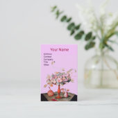 SEIZOENVROUWERS, LAAT MONOGRAM Pink Lila Visitekaartje (Staand voorkant)