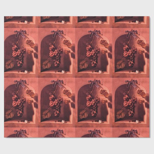 SEIZOENVRUCHTEN - Antiek Rood roze Cadeaupapier (Vlak)