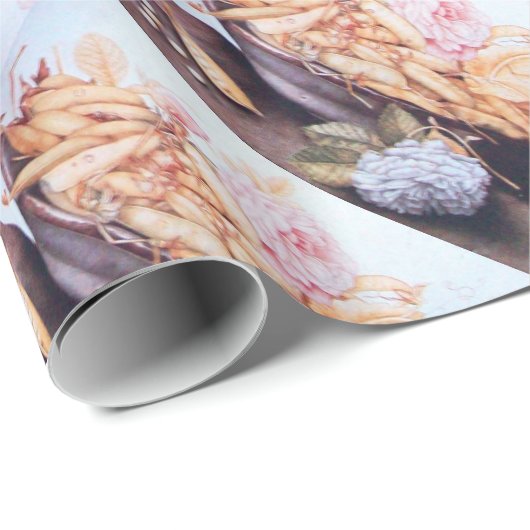 SEIZOENVRUCHTEN / BONEN EN ROZEN CADEAUPAPIER (Rol Hoek)