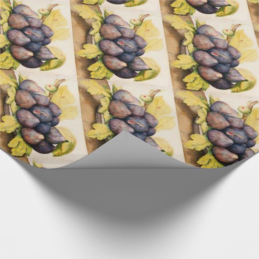 SEIZOENVRUCHTEN / BORD MET FIEREN EN GROENE VERLIE CADEAUPAPIER (Hoek)