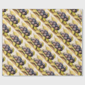 SEIZOENVRUCHTEN / BORD MET FIEREN EN GROENE VERLIE CADEAUPAPIER (Vlak)