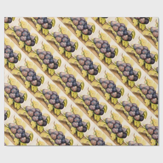 SEIZOENVRUCHTEN / BORD MET FIEREN EN GROENE VERLIE CADEAUPAPIER (Vlak)