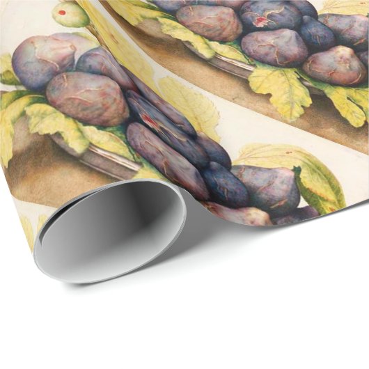 SEIZOENVRUCHTEN / BORD MET FIEREN EN GROENE VERLIE CADEAUPAPIER (Rol Hoek)