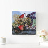 SEIZOENVRUCHTEN / DRUIVEN , DRUIVEN EN SNAIL VIERKANTE KLOK (Huis)