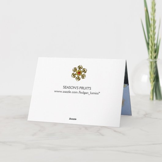 SEIZOENVRUCHTEN / DRUIVEN EN DRUIVEN FEESTDAGEN KAART (Achterkant)