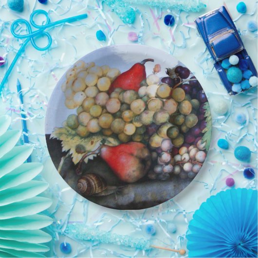 SEIZOENVRUCHTEN , DRUIVEN EN PAARDEN PAPIEREN BORDJE (Feest)