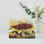 SEIZOENVRUCHTEN / KERNEN EN KARNATIES FEESTDAGENKAART (Staand voorkant)