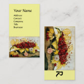 SEIZOENVRUCHTEN/KERNEN EN KARNATIES, Monogram Visitekaartje (Voorkant / Achterkant)