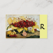 SEIZOENVRUCHTEN/KERNEN EN KARNATIES, Monogram Visitekaartje (Achterkant)