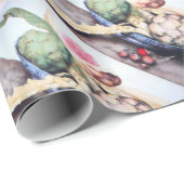 SEIZOENVRUCHTEN / KUNSTKIKKEN , ROOS EN STRAATJES CADEAUPAPIER (Rol Hoek)