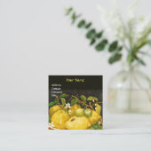 SEIZOENVRUCHTEN, LEMONS EN WITTE STROMEN Geel Vierkante Visitekaartje (Staand voorkant)