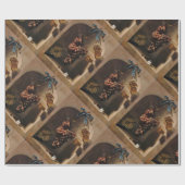 SEIZOENVRUCHTEN, PROSPERITAIRE rode druiven, vlind Cadeaupapier (Vlak)