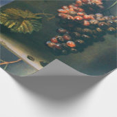 SEIZOENVRUCHTEN, PROSPERITAIRE rode druiven, vlind Cadeaupapier (Hoek)