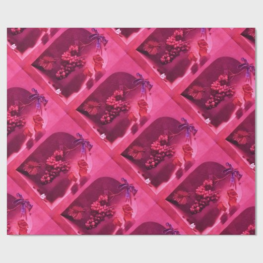 SEIZOENVRUCHTEN - PROSPERITEIT Fuchsia Red Pink Cadeaupapier (Vlak)